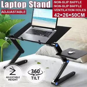Adjustable Portable Foldable Laptop Stand Desk Table Tray Sofa Bed Mouse Pad AU - Picture 1 of 12