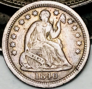 1840 O Seated Liberty Half Dime 5C Ungraded WITH DRAPERY Silver US Coin CC22406 - Picture 1 of 6