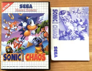 SONIC THE HEDGEHOG & CHAOS - BOÎTE VIDE + NOTICE (annotée) MASTER SYSTEM PAL EUR - Photo 1/5
