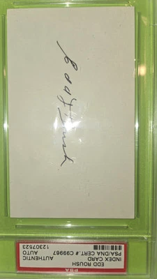 PSA/DNA SIGNED EDD ROUSH HOF AUTO INDEX CARD INK AUTOGRAPH AUTHENTIC MLB *TPHLC - Image 1 of 4