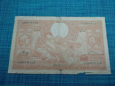 🇧🇪  Belgium 100 francs 1944 P-114  BANKNOTES 111725-9 - Image 1 of 3