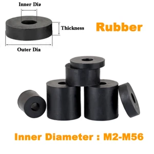 Black Rubber Spacer Round Anti Vibration Isolation Pads Isolator Bushing Spacer - Picture 1 of 5
