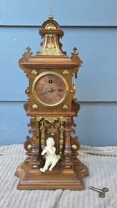 RARE! Antique Lenzkirch Figural Swinger Clock Porcelain Child Pendulum c. 1885 - Picture 1 of 21