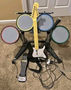 Ps2 Ps3 Ps4 Ps5  Rock Band 4  Set  Guitar, Wired Drum Set, Dongle Mic Game - Picture 1 of 1
