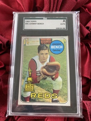 1969 Topps #95 Johnny Bench All-Star Rookie HOF SGC Autêntico  - Imagem 1 de 2