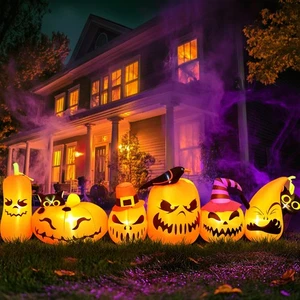 8 Fuß lange Halloween Deko Outdoor - Lange Halloween Schlauchboote Kürbis w... - Bild 1 von 6