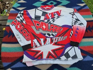 Vintage Polaris All Terrain Shirt Mens XL Long Sleeve Snowmobile AOP *Stained* - Picture 1 of 13