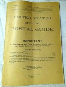 Collectible United States Official Postal Guide June 1920 - Picture 1 of 3