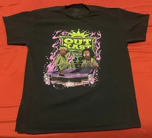 Outkast T Shirt Mens XL Black ATLiens Cartoon Graphic Short Sleeve Hip Hop Rap - Picture 1 of 3