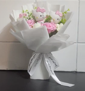 Hello Kitty Flower Bouquet - 4 Hello Kitty In Bouquet VGC, Free Postage Aus Wide - Picture 1 of 10