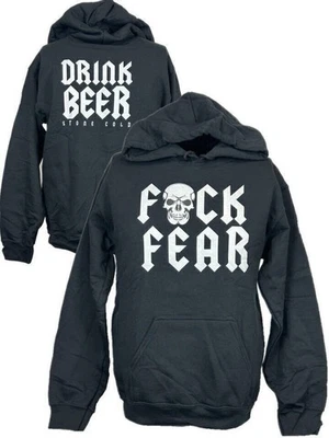 Stone Cold Steve Austin F Fear Drink Beer Black Pullover Hoody Sweatshirt - Image 1 of 4