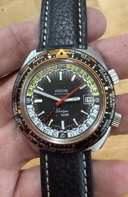 Enicar Sherpa Guide World Timer 166-35-04 Diver Watch Mint - Image 1 of 4