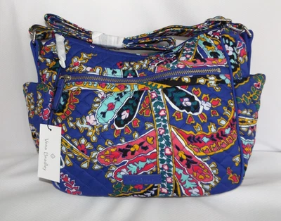 Bandolera VERA BRADLEY On the Go - Azul Cachemira Romántico - Exacta - Nueva con Etiquetas Foto 1 de 4
