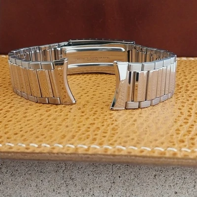 19mm 18mm Bulova Solid Stainless Steel Unused Classic 1970s Vintage Watch Band - Image 1 of 4