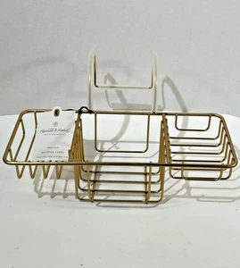 NEW Hearth & Hand Over-the-Side Wired Bathtub Caddy Brass Finish - Picture 1 of 10