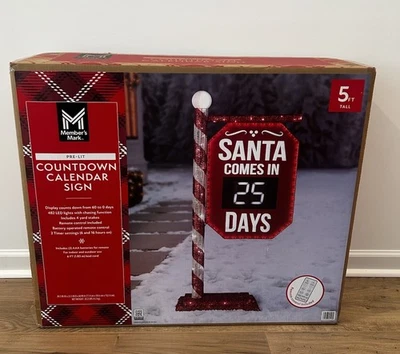 Member's Mark 5' Pre-Lit Santa Countdown Calendar Christmas Decor - Image 1 of 4