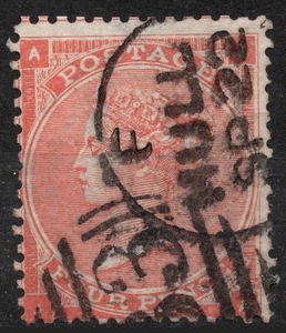 SG79 Sn:#34a used 1862 4d GREAT BRITAIN   Queen Victoria - Surface Printed - Picture 1 of 2