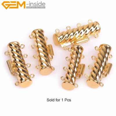 14k Gold Filled Layered Snap Barrel Clasps Connector For Jewelry Necklace Making - Image 1 of 4