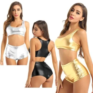 Licupiee Women Rhinestone Mesh Top Long Sleeve Hollow Out See Through Crop  Tank Top Sexy Rave Party Clubwear 