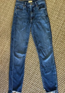 MOTHER The Stunner Zip Two Step Fray Skinny Jeans Ankle Girl Crush 24 - Picture 1 of 6
