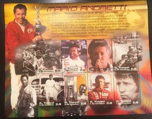 St. Vincent 2000 - Mario Andretti Racecar - Sheet of 8 Stamps Scott 2799 - MNH - Picture 1 of 1