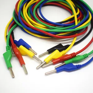 5sets 5 colors 2M Silicone High Voltage Dual 4mm Banana Plug Test Leads Cable - Picture 1 of 3