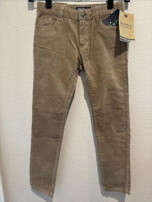 Mayoral Boutique Boys Sz 7 Velveteen Corded Trouser Pants Straight Leg Tan NEW - Image 1 of 4