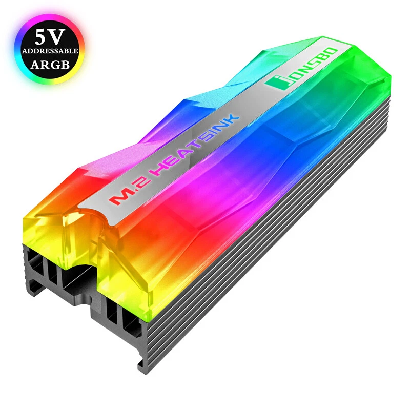 Disipador de calor refrigerador RGB SSD M.2 2280 LED direccionable aluminio NGFF NVME PCIE Foto 1 de 4