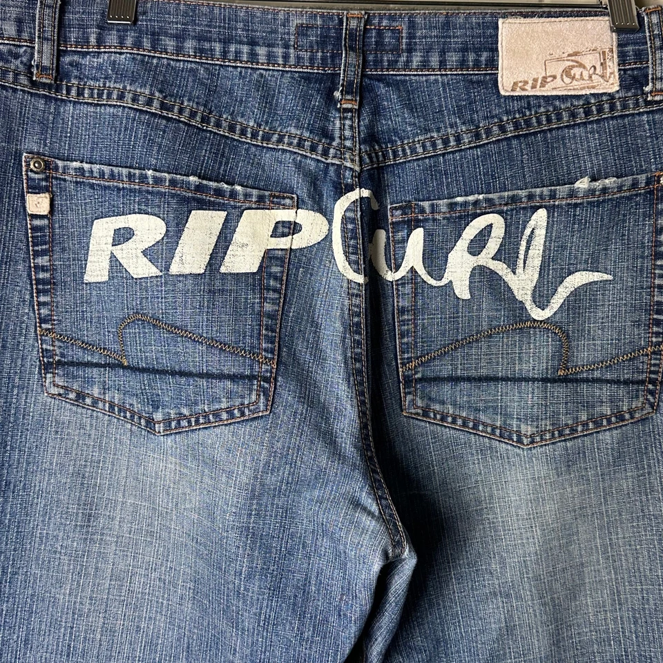 Vintage 90s  Rip Curl Men's Jeans 34W 30L Blue Denim Back SpellOut Y2k - Image 1 of 4
