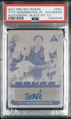 TYTY WASHINGTON JR 1/1 Auto - PSA Authentic PRINTING PLATE - 2021 Pro Set Power - Image 1 of 2