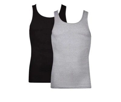 Paquete de 2 tanques Hanes negros y grises talla mediana nuevos Foto 1 de 4