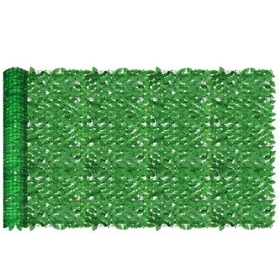 58in Artificial Faux Laurel Leaf Privacy Fence Screen Panel Home Hedge Decor DIY - Image 1 of 4