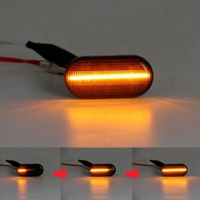 LED Dynamic Sequential Side Repeaters Indicators Black For Renault Kangoo 97- - Image 1 of 4
