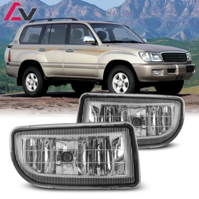 Par de luces antiniebla transparentes + cableado + interruptor para Toyota Land Cruiser 1998-2007 Foto 1 de 4