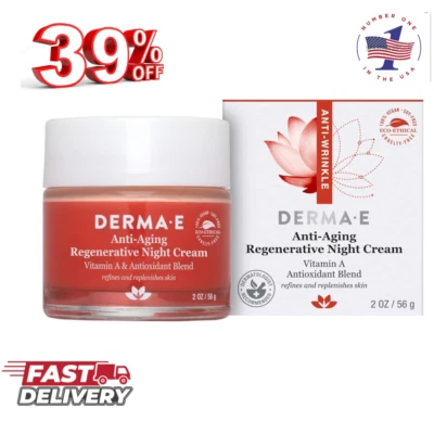Crema de Noche Regeneradora Antiedad DERMA E - Crema Hidratante Reafirmante Astaxantina Foto 1 de 4