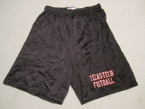 VTG Texas Tech Shorts Medium Black Red Raiders Football Dodger Made in USA Cover