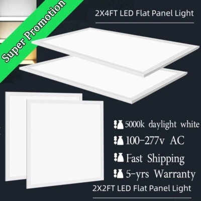 2-100PC 2x4 | 2x2 LED Light Fixture LED Flat Panel Light 5000K LED Ceiling Light - Image 1 of 4