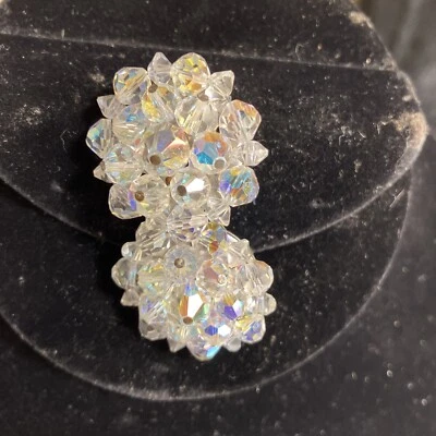 Brincos vintage de cristal com clipe  - Imagem 1 de 4