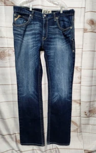 Ariat Jeansn 38x38 Denim M4 Low Rise Boot Cut Darker wash Measures 40x38" - Picture 1 of 22