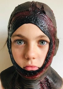 Kids Jason Voorhees Bloody Hood Mask Latex 13th Halloween Accessory 5-9 Yrs - Picture 1 of 4