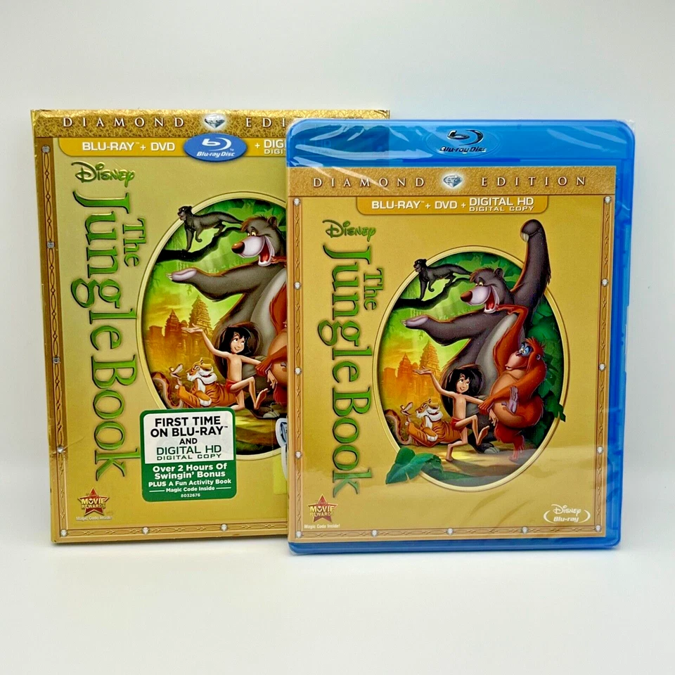 DISNEY THE JUNGLE BOOK 1967 BLU-RAY + DVD + DIGITAL HD DIAMOND EDITION SEALED - Image 1 of 3
