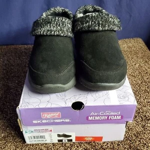 Skechers Easy Going-Good Duo Mule Black Heather Grey Knit Trim Woman's 8 NNIB - Picture 1 of 8