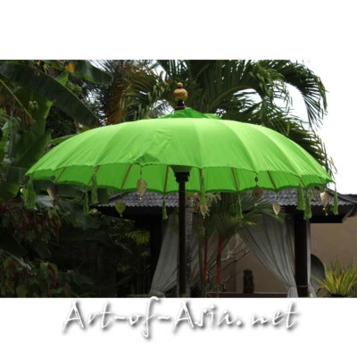 Bali Sonnenschirm Gartenschirm Dekoschirm Asia-Schirm hellgrün Bright Lime Green - Bild 1 von 4