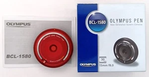 [New] Olympus Lens 15mm f/8 Red BCL-1580 Camera Body Cap Lens New Unused - Picture 1 of 7