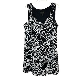 Lane Bryant Dress Scoop Neck Black White Abstract Floral Lined Size 20 - Picture 1 of 11