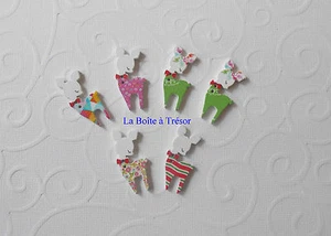 6 Boutons Biches en Bois pour Couture, Scrapbooking...1,5x3cm Neuf - Réf. BI8 - Imagen 1 de 1