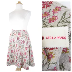 Cecilia Prado Anthropologie rosa grün Blumenmuster Strick A-Linie Rock Größe L neu mit Etikett $ 188 - Bild 1 von 10