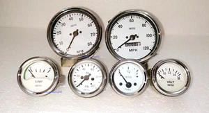 Smiths kit -Elec Temp Oil Fuel Volt Gauge 0-120MPH Speedo 0-80 RPM 100mm WC - Picture 1 of 3