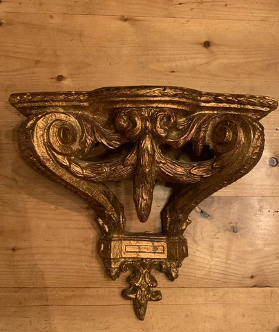 Estate Vntg Italy Florentine Rococo Carved Wood Gilt Wall Sconce. Beautiful! Cover