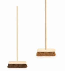 Cepillo suave y rígido para barrer patio exterior escoba mango de madera - Imagen 1 de 3